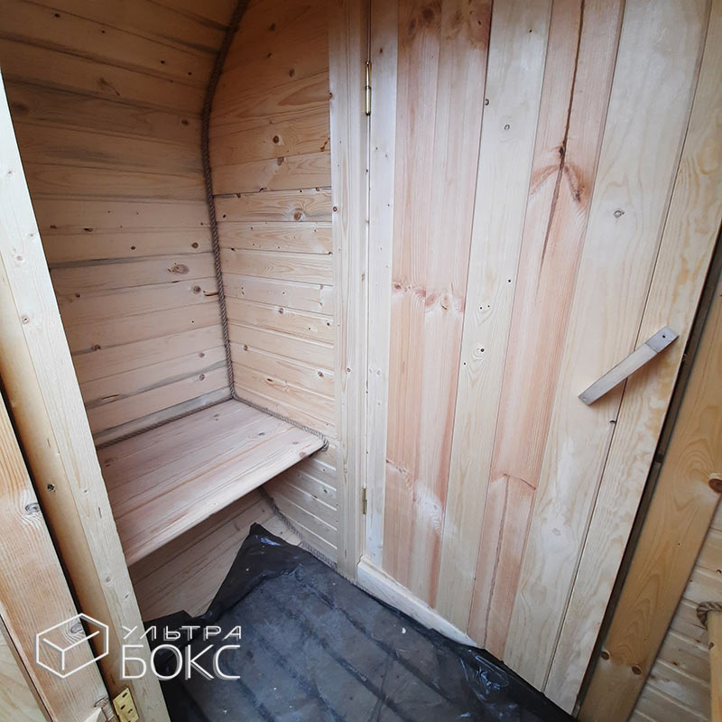 Квадро-Баня 3x2,2 м, топка с улицы +ДОПЫ: печь на дровах «Рада-L», деревянный козырек с мягкой кровлей над порталом — изображение 13