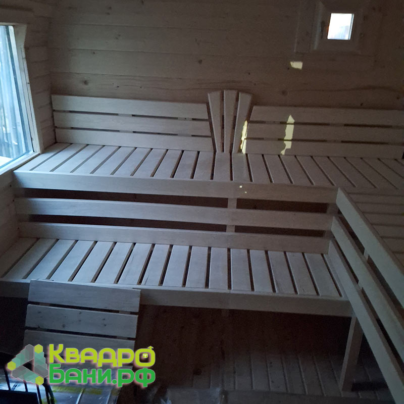 Квадро-Баня 6 х 2,2 х 2,2 м цвет Белёный Дуб +ДОПЫ: козырёк (над дверью), двойная ламинированная дверь, стеклопакет (КАЛЕНОЕ), душевой поддон в помывочном отделении, печь «Везувий» — изображение 20