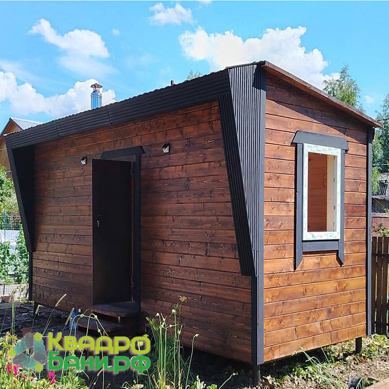 Каркасная баня 6 х 2,4 х 2,4 м +ДОПЫ: деревянный козырёк, дверь входная ПВХ со стеклом в пол, окно-форточка в парной, установка душевой лейки — изображение 3