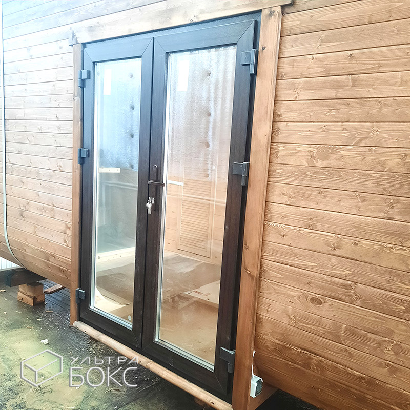 Квадро-Баня Парус 5,9 x 2,4 х 2,5 м из деревянного бруса хвойных пород, электрика, стол, парная с окном-форточкой и сливом под воду, Ель / Кедр — изображение 12