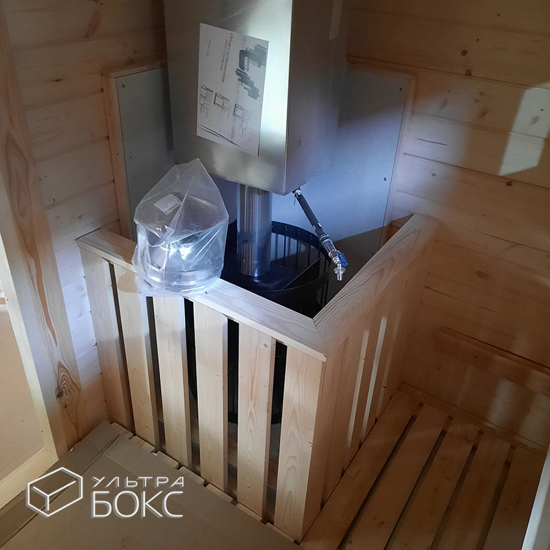Баня Русская 4х2,6х2,4 м +ДОПЫ: дверь входная металлическая Комфорт, печь на дровах «Везувий Лава», деревянное ограждение вокруг печи, ступени деревянные — изображение 14